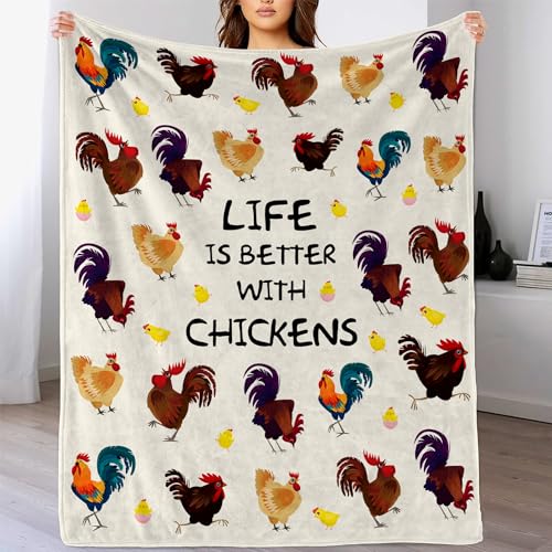 Chicken Flannel Throw Blanket