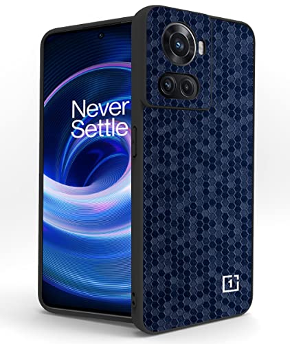 Image of RIGGEAR Sleek Back Cover Case for OnePlus 10R 5G (TPU+PC | Blue Hive)