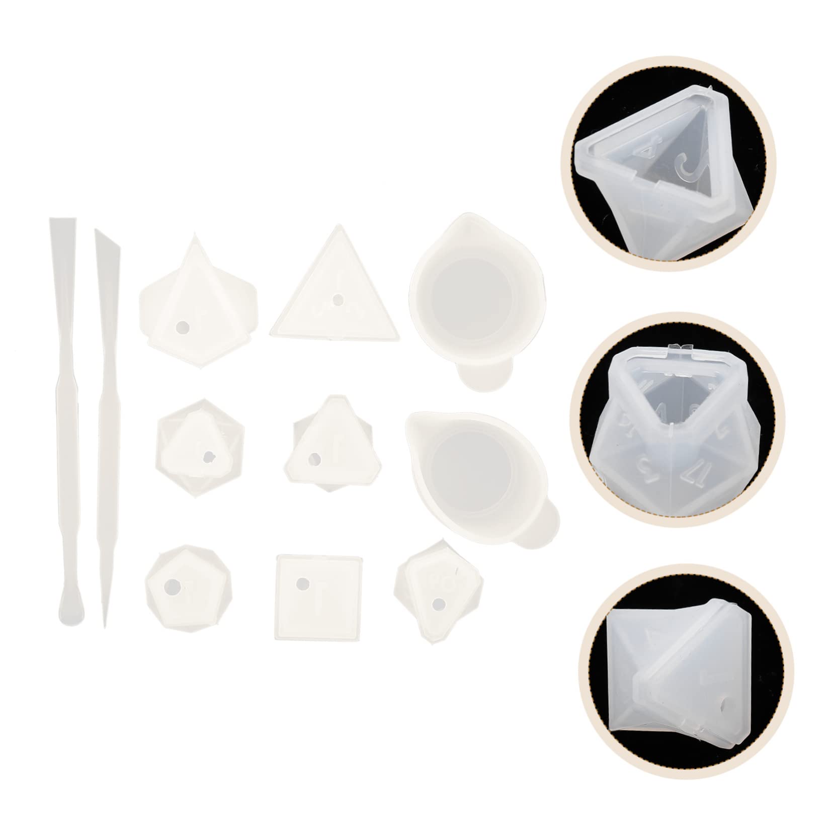 TEHAUX 3piezas Molde De Silicona Para Dados De Moldes De Resina Para Manualidades Creatividad y Decoración Del Hogar