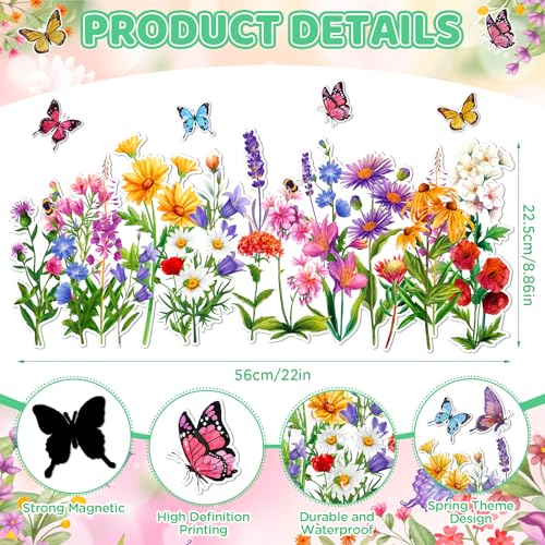 Imanes decorativos mariposas y flores para hogar 12 piezas miniatura 4