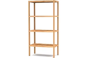 Purbambo 4 Tier Bamboo Shelf: Enhance Your Space with Multi-Purpose Storage