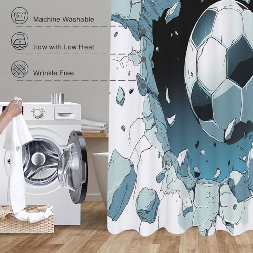 Rideau de douche imperméable en polyester imprimé abstrait avec 12 crochets de bain - 5