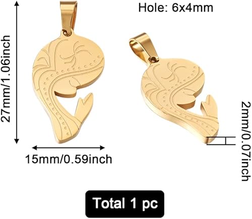 Miniatura 3 de 1 colgante de acero inoxidable 304 de Virgen María, chapado en iones dorados, dijes planos de Nuestra Señora María para hacer pulseras, collares,