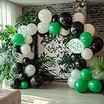 Green Black White Balloons, 50Pcs 12inch Latex Balloons Set for Women Girl Baby Shower Birthday Wedding Party Decorations, Balloon Bunches in Color Black,White,Green - Image 4