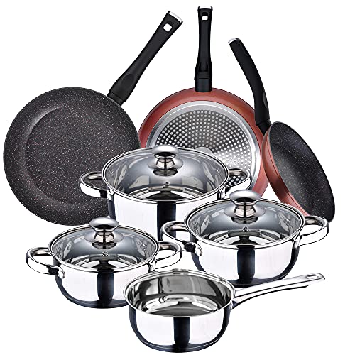 San Ignacio - Batería 7 Piezas S.ignacio Faro Y Set 3 Sartenes Ø20/Ø24/Ø28 Cms, Aluminio Forjado, Antiadherente, Inducción En Oferta San Ignacio Batería 7 Piezas Colección Faro Y Set 3 Sartenes Ø20/Ø24/Ø28 Cms, Aluminio Forjado, Antiadherente, Inducción
