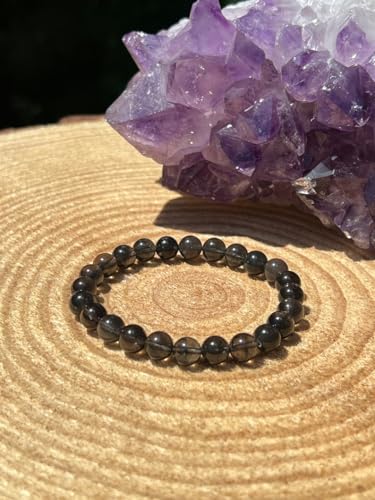 Natural Agni Manitite 8mm Round Shape Smooth Cut Beads Stretchable Bracelet For Men & Women. Unisex Bracelet For Healing, Meditation, Prosperity, Gift & Luck|HS_Stbr_097562