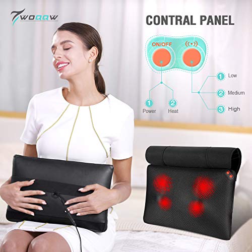 image for Shiatsu Back and Neck Massager with Heat, WOQQW Men Women Kneading Mas