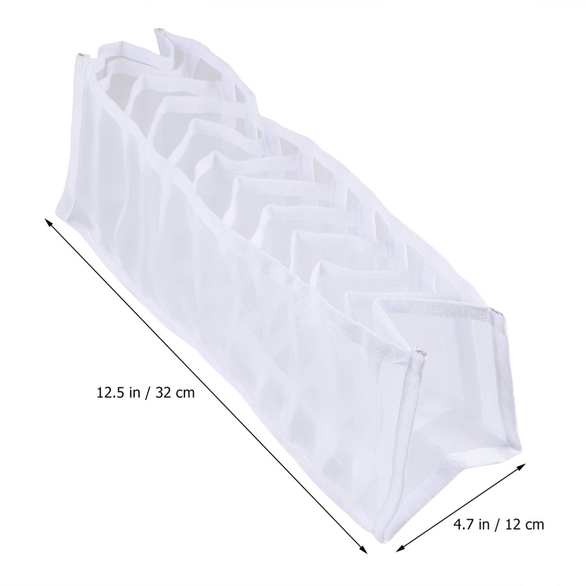 Cabilock 1set Nylon Underwear Storage Box and Flexible Organizer for Socks Bras and Lingerie Multi-Purpose Compartment Storage Container White