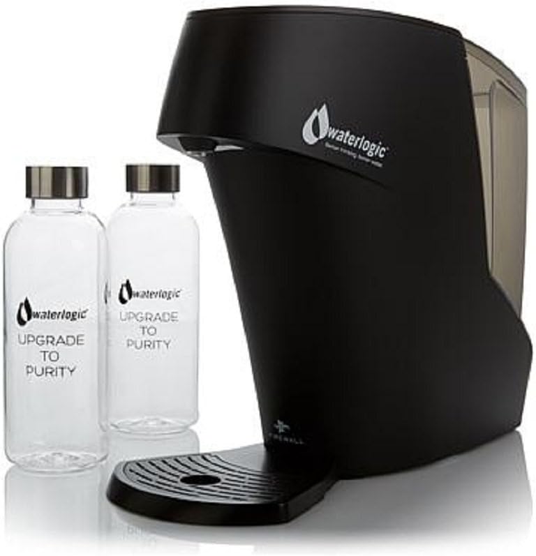 Hybrid Home Water Patent-Protected Firewall Purification w/ 2 Sport Bottles (Black)