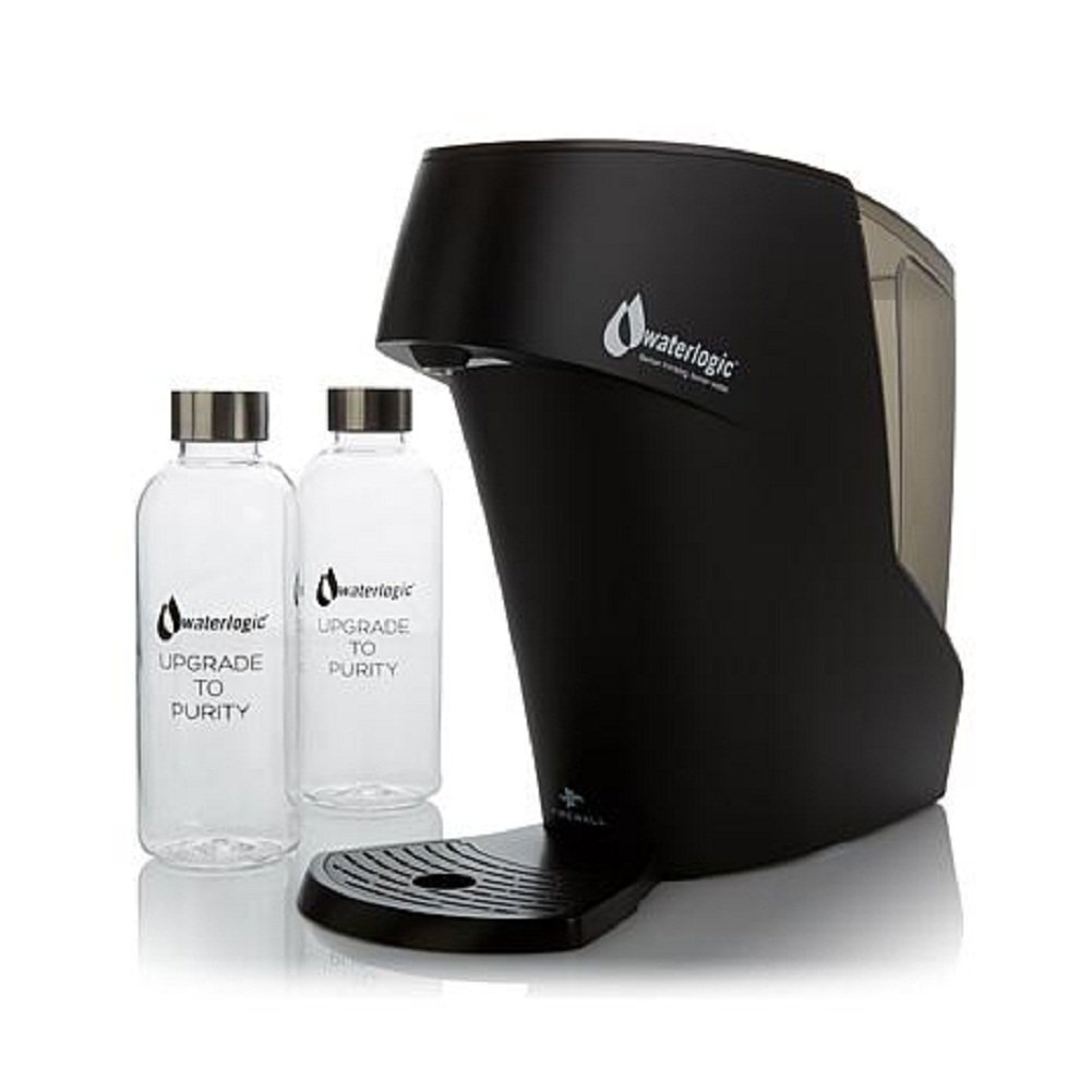 Hybrid Home Water Patent-Protected Firewall Purification w/ 2 Sport Bottles (Black)