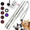 Cakkone Cat Toys, 7 in 1 Function Red Pointer Interactive Cat Toy, USB Rechargeable LED Cat Light Pen, Cat Toys Interactive for Indoor Cats, Red Dot Kitten Practice Chaser Toys