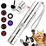 Cakkone Cat Toys, 7 in 1 Function Red Pointer Interactive Cat Toy, USB Rechargeable LED Cat Light Pen, Cat Toys Interactive for Indoor Cats Dog, Red Dot Kitten Practice Chaser Toys