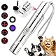 ChenFec LED Pointer für Katzen Spielzeug, 7 in 1 und 5 Muster mit USB Wiederaufladbar, Interaktives Katzenspielzeug, Mini Tragbar Taschenlampe Mit Edelstahlgehäuse, Light Licht Spielzeug
