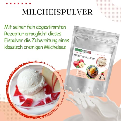 Gino Gelati Milcheis Pulver mit fruchtigem Geschmack, verschiedene Sorten, exotisches Eispulver, für Zuhause, ohne Eismaschine möglich, Made in Germany (100 Kg, Mango) – Bild 4