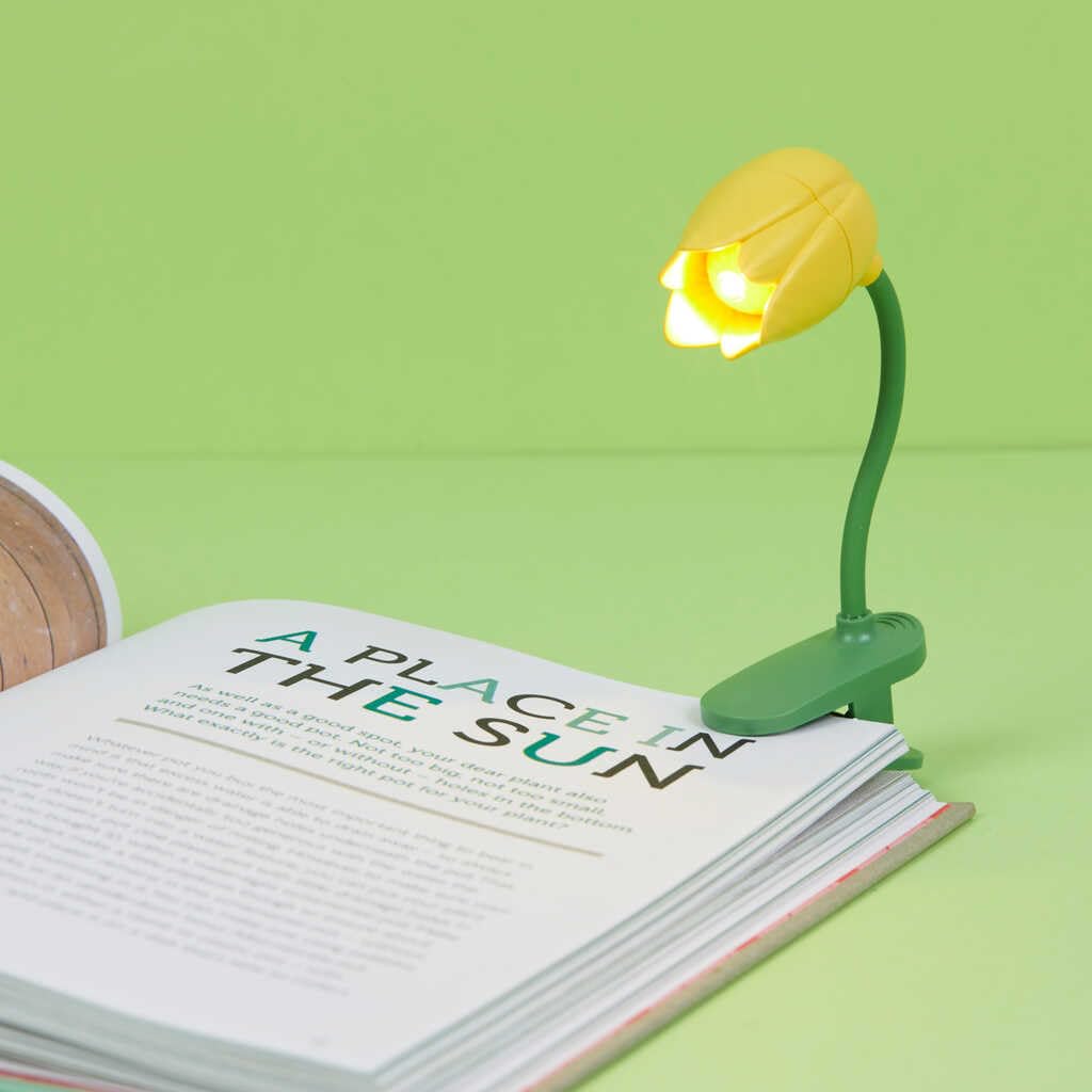 Balvi Lampada Lettura Tulip Giallo con Clip