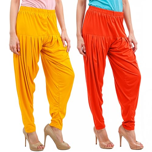 Image of Buy That Trendz Womens Patiala Pants Combo Pack of 2 Viscose Dhoti Patiyala Salwar Harem Bottoms Pants
