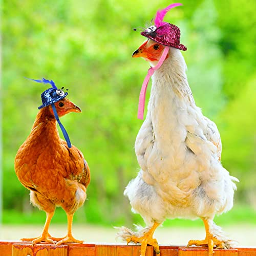 Image of Zhanmai 9 Pcs Chicken Harness and Leash for Hens Funny Chicken Accessories with Leash and Hats for Hens Duck Goose Parrot Small Pet Harness Adjustable Training Walking Supplies(S)