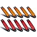 Partsam 10 x 3.8 Truck Bus Boat Trailer Amber Red Side Marker Indicators Light Lamp 6LED Marker Light Amber, Rear Side Marker Light, Truck Cab Marker Light, RV Marker Light