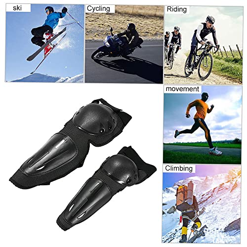GOTOTOP Motorcycle Knee Elbow Guard Pads, 4pcs Breathable Leg Sleeve Protective Gear Protector for Cycling Racing, Includes 2 Knee Guards / 2 Shin Guards