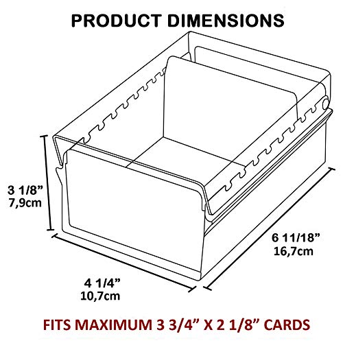 Acrimet-Index-Business-Card-Size-File-Holder-Organizer-Metal-Base-Heavy-Duty-AZ-Index-Cards-and-Divider-Included-Green-Color-with-Clear-Crystal-Plastic-Lid-Cover