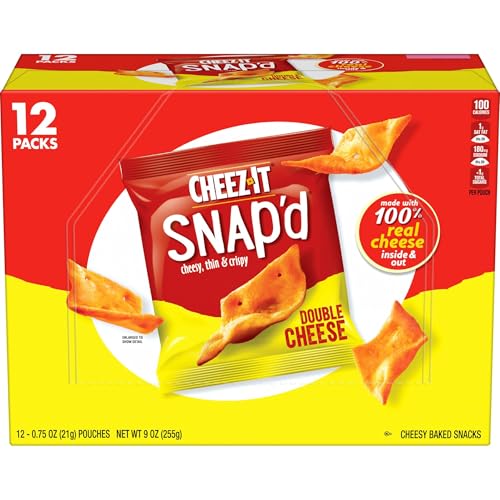 Cheez-It Snap'd Cheese Cracker Thin Crisps, 12 snack pouches
