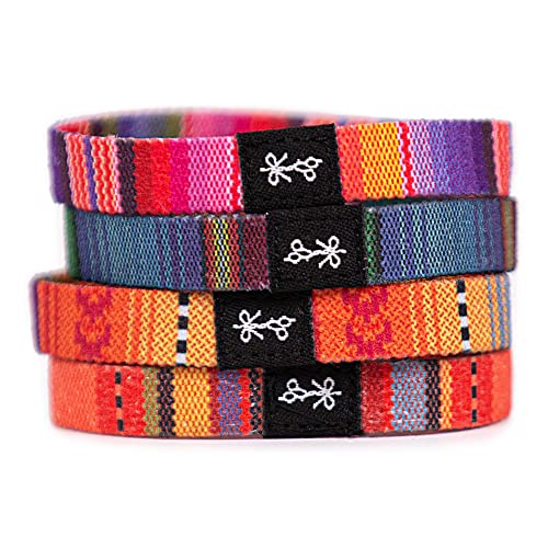Hair Ties For Men | World-Famous Hair Ties For Guys | No-Break, No-Rip, No-Crease Bracelet Hair Bands | 4 Pcs Soft Elastic | 100 lb Strength (The Hola Muchachos)