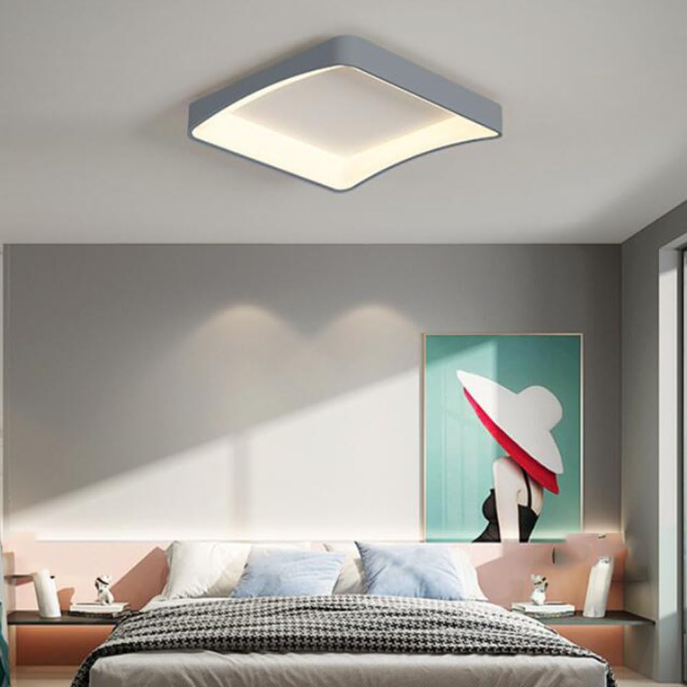 Lampy Sufitowe LED Nordic Square Trójkolorowe Energooszczędne Lampy Panelowe Lampa Sufitowa Z Akrylowym Kloszem Cienka, Płaska, Nowoczesna Oprawa Oświetleniowa Do Montażu Podtynkowego KNBVFHG