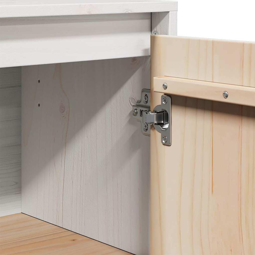 vidaXL Buffet Armoire Latérale Armoire de Rangement Organisateur de Maison Meuble de Salon Intérieur Blanc 31,5x34x75 cm Bois Massif de Pin
