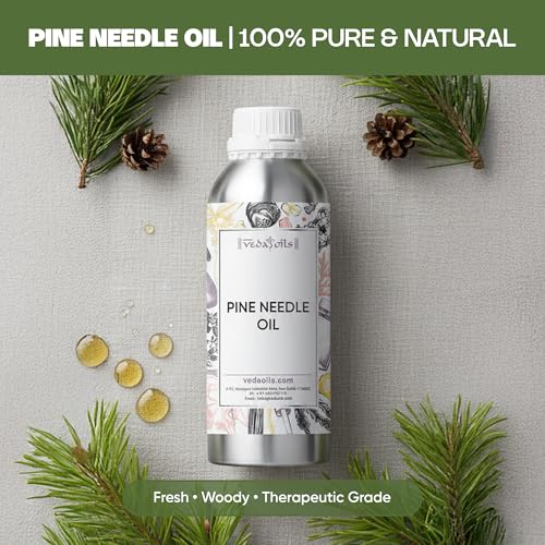 Image of VedaOils Pine Needle Oil 100ml | Pure & Natural Pine Oil for Diffuser, Aromatherapy, Bath Bombs, Soaps & Candles