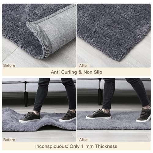 Pegatinas antideslizantes lavables Uonlytech evitan arrugas en alfombras PU 4