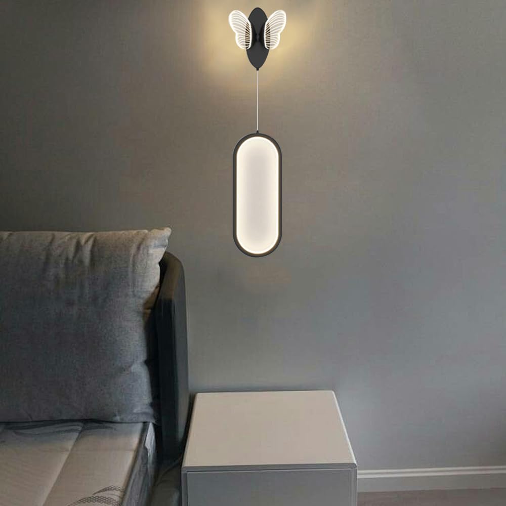 Lampa ścienna LED, wewnętrzne kinkiety, 15 W Kreatywna nordycka lampa motylkowa, nowoczesna artystyczna lampka nocna, do oświetlenia dekoracyjnego kamer