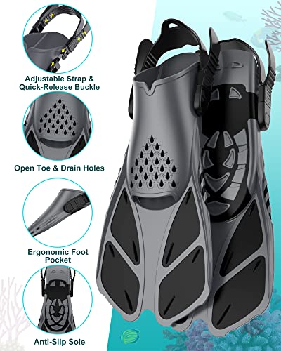 Viginsul Snorkeling Gear para Adultos Máscara Completa de Snorkel con Aletas Set miniatura 4