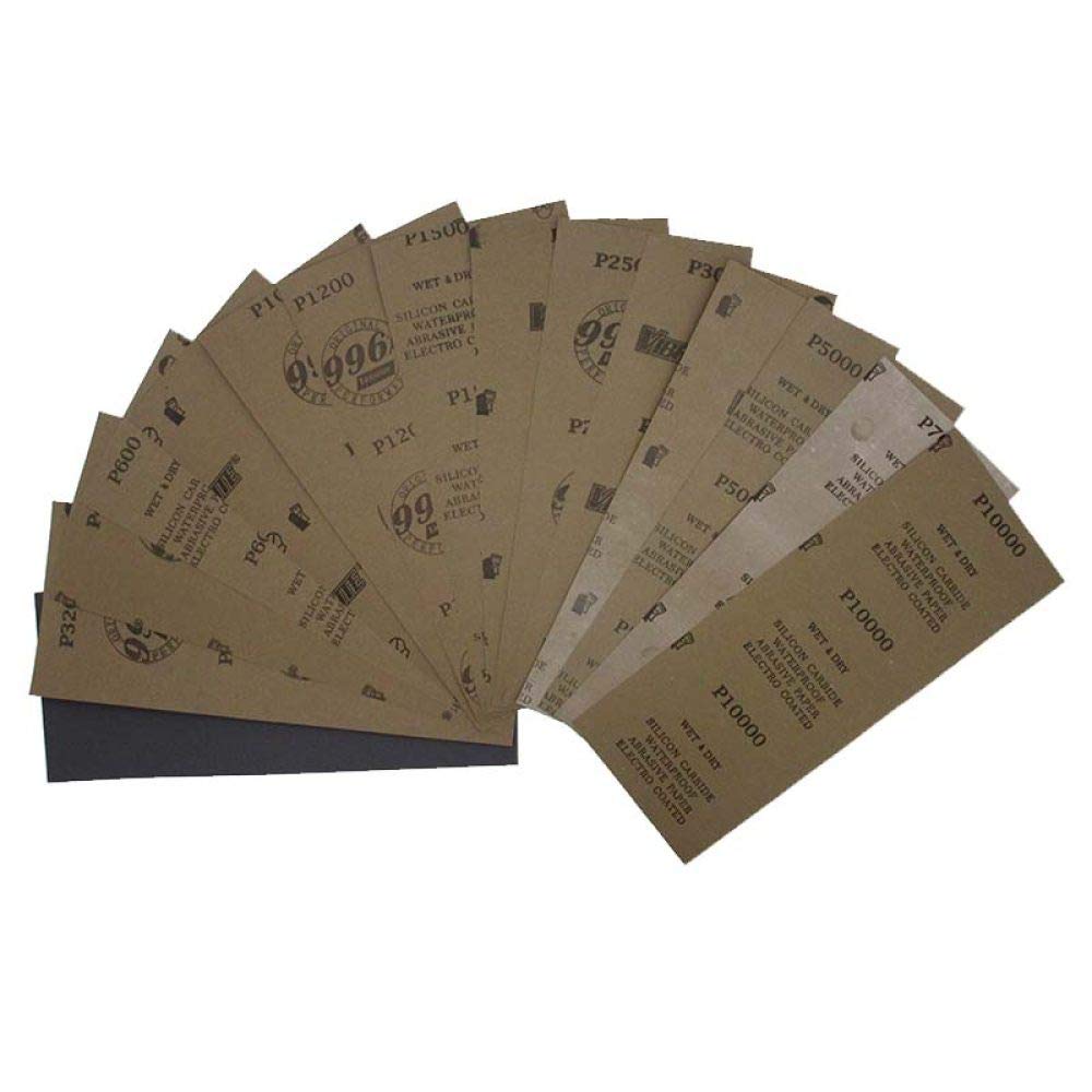 10pcs papier abrasif sec humide 9x3.6inches feuilles abrasives papier abrasif imperméable pour automobile bois ponçage voiture métal plastique polissage, 240