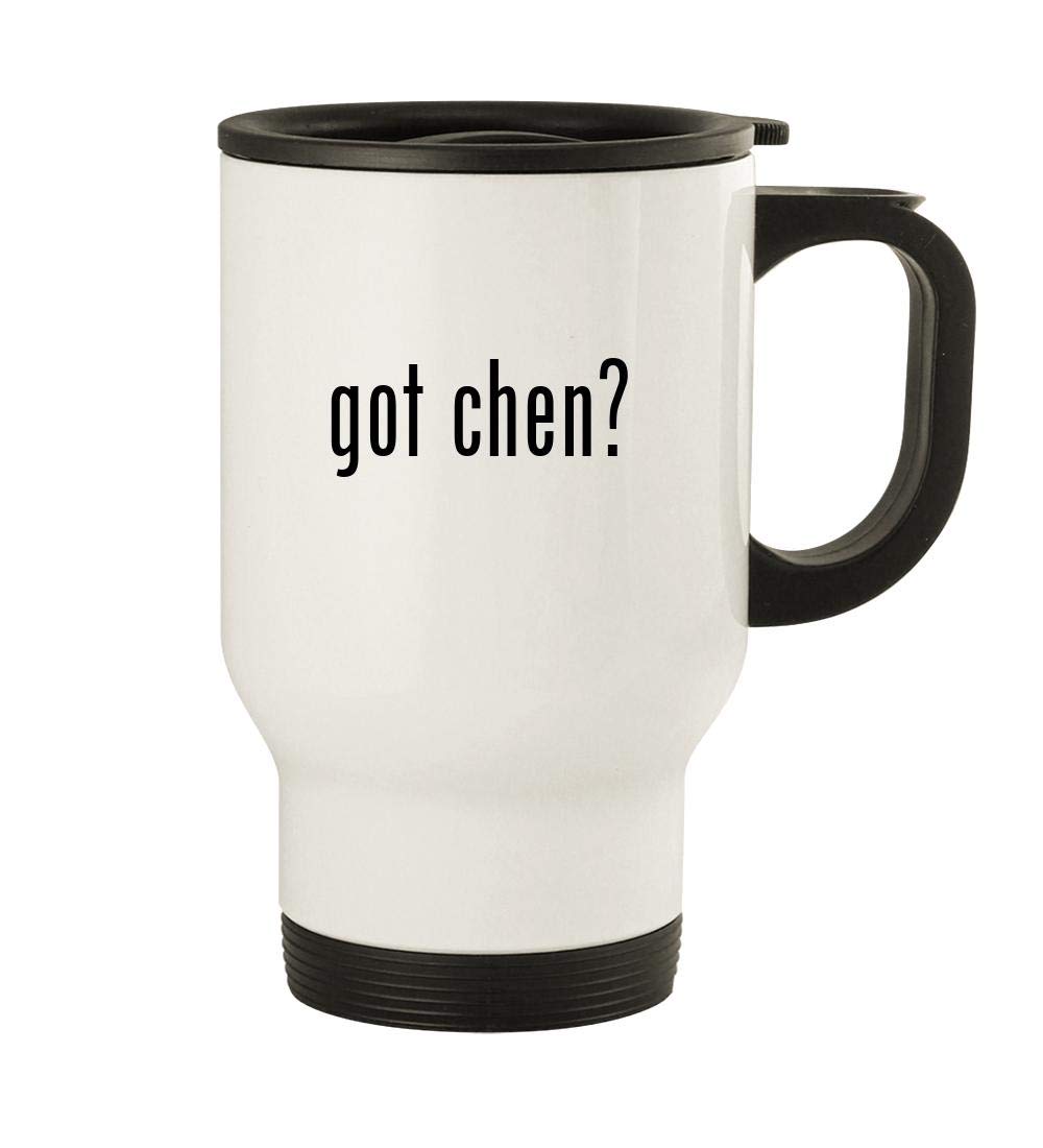 got chen? - 14oz Stainless Steel Travel Mug, White