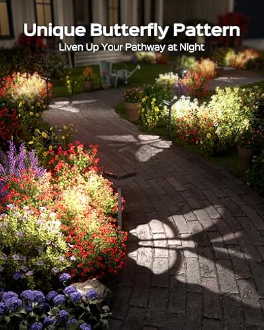 JACKYLED 4 Pack Solar Lights Outdoor Waterproof, Max 20 Hrs 100LM Outdoor Solar Garden Lights for Yard Path Landscape Walkway Driveway Decorations - 3000K&6000K