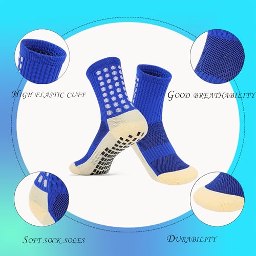 Men's Socks Soccer Non Skid Ball Anti Slip Non Slip Pads for Football Basketball Sports Socks,3 Pair2