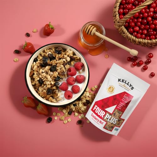 Image of Kelly's Four Plus Granola Cereal, Cranberry Nut, 12 oz (Pack of 6)