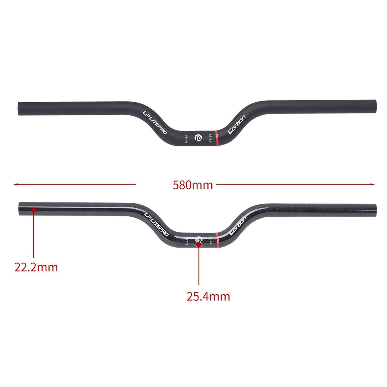 Guidon Vélo Pliable Aluminium - 25.4mm, 540/580mm, Noir Guidon Velo