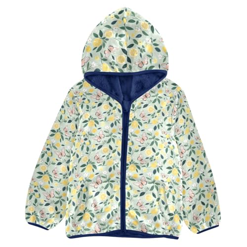 Lemon Butterfly Boys Fleece Coat,Children's Zip-Up Hoodie Jacket,Baby Warm Fashion Outerwear 3-10T,A113292