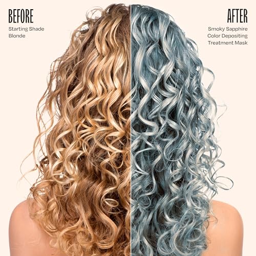 Image of Overtone Semi Permanent Hair Color Conditioner, Smoky Sapphire, 8 oz, Nourishing, Damage-Free, Color Depositing Mask for All Hair Types with Shea Butter & Coconut Oil, Vegan & Cruelty-Free