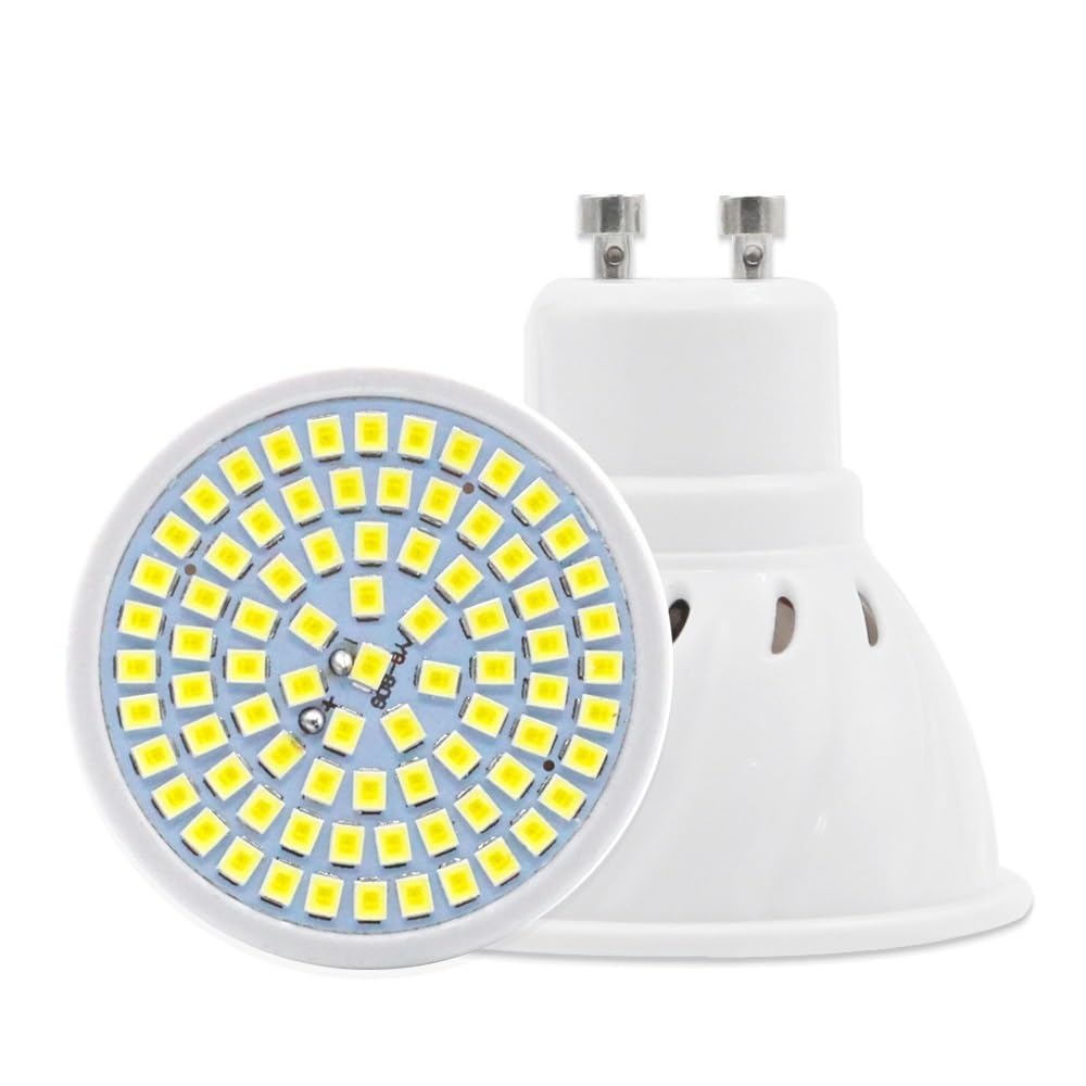 RZL Lighting, Confezione da 50, Lampadina Faretto LED AC220V E27/E14/GU10/MR16 Lampada LED SMD2835 Luci Decorative for la casa(Cold White 80LEDs,GU10)