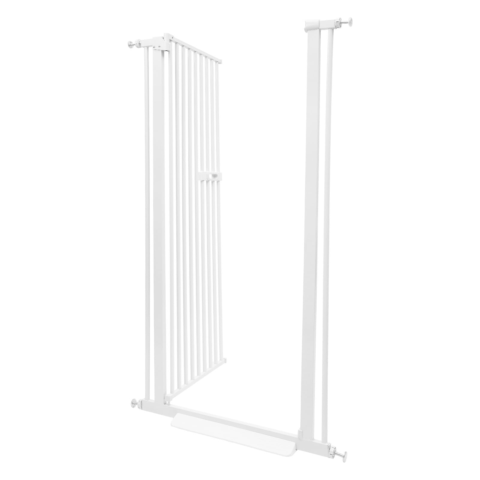 Cancelletto per Gatti 150cm Porta Extra Alta, Porta Senza Fori per Animali Domestici, Cancelletto Estendibile per Gatti, Regolabile 76-85cm, Distanza Tra Aste 3.5cm, Apertura Porta 180°