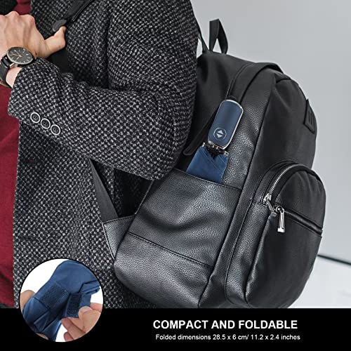 Leagera Automatic Flat Umbrella -Collapsible Portable Pocket Umbrella For Travel - Compact Mini Small Ultralight Umbrella For Backpack,Blue #TOP4