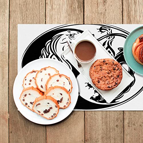 Sets de table de qualité supérieure tigre noir et blanc Yin Yang