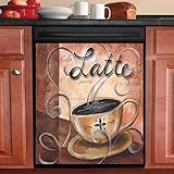 Homa Caffe Dishwasher Sticker Decal, Oil Painting Rustic Magnetic Refrigerator Cover for Home 23inch...