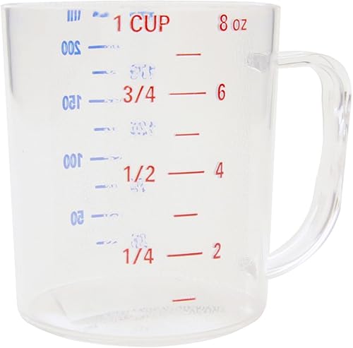 Thunder Group PLMD008CL Measuring Cup, 1 Cup (0.25 Liter), 3-5/8"L x 2-3/4"W x 3