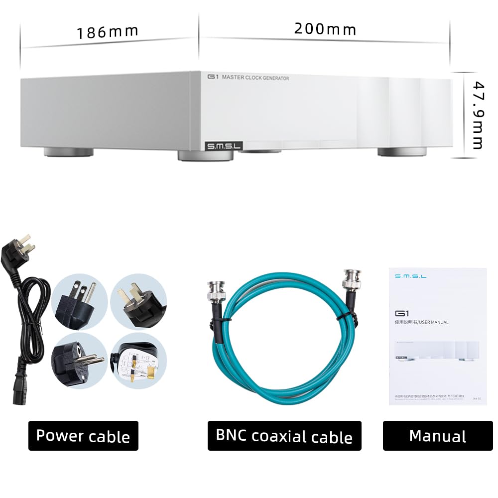 Horloge Maître Audio SMSL G1 - OCXO Haute Précision, 4 Sorties - Améliore Qualité Son CD/streaming