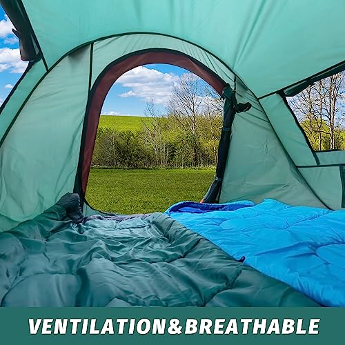 Image of Pop-up Tent,2 Person Camping Tent,Instant Portable Beach Tent,Easy Pop Up Shade Tents 2 Doors for Camping Hiking & Traveling with Carrying Bag