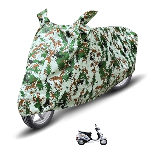 Image of Auto Hub Waterproof Scooty Cover Compatible with Mahindra Duro Dustproof, UV Protection Two Wheeler Scooty Duro Cover - Forest