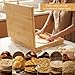 Maxdot Bamboo Roti Box with Lid and Roller for Rolling Roti 19.7 x 15.8 x 3 Inches Non Slip Kneading Board for Kitchen